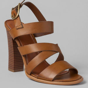 MIA TAYLOR WOMENS TAN VEGAN STRAPY HIGH HEEL 6.5